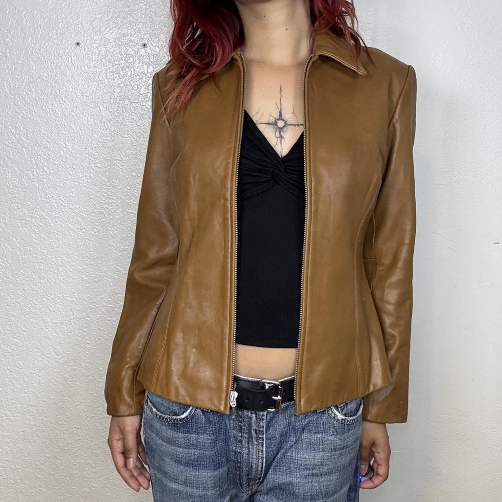 Women's Tan Leather Jacket